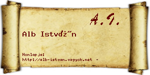 Alb István névjegykártya
