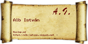 Alb István névjegykártya